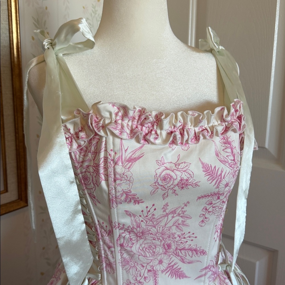 Sugar Thrillz Takes The Cake Mini Dress - Pink Floral - Picture 2 of 6